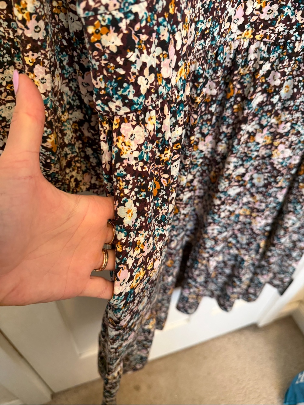 Torrid Mini Studio Knit Surplice Tiered Dress Size 2 2X Multicolor Floral Print - Picture 7 of 12